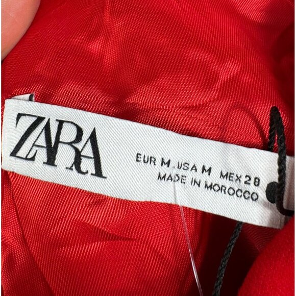Zara Asymmetric one shoulder Red Blazer Dress blogg fav Size M - Picture 3 of 9
